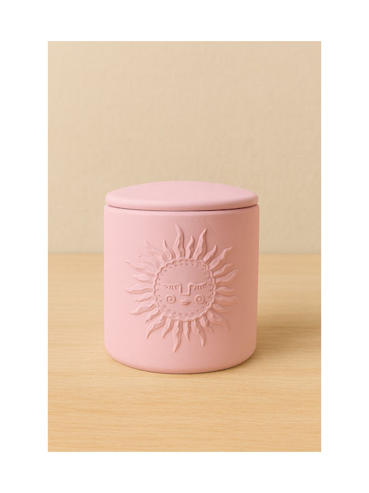 Handmade Aromatic Soy Candle in Handmade Jar Sun Spirit Pink 9x9cm 570g