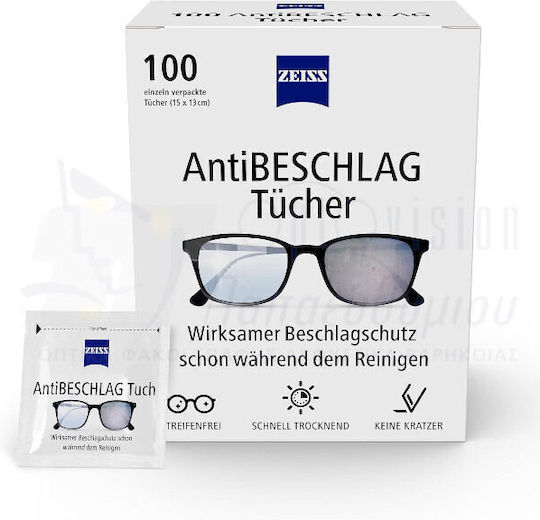 Zeiss Antibeschlag Tücher Für Einweg Brillengläser 100 Stück
