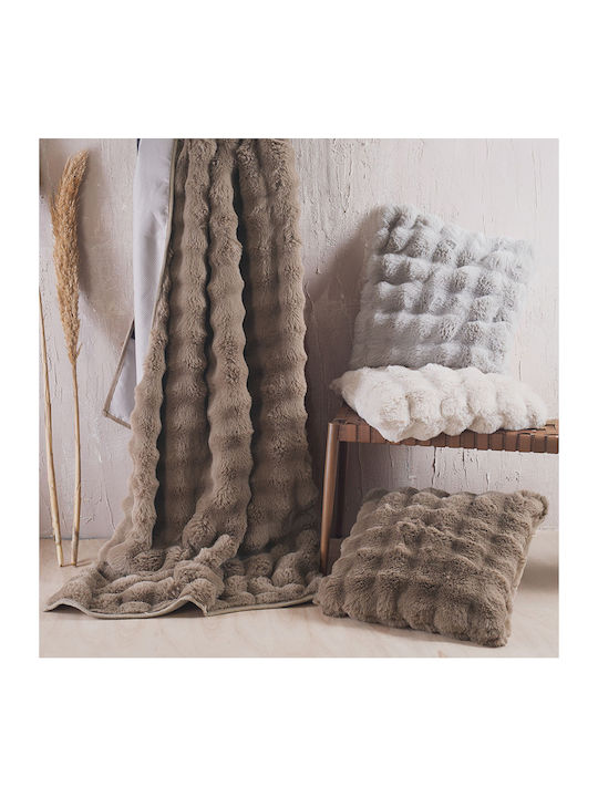 Rythmos Rabbit Four-Seater Sofa Fur Throw 180x330cm Taupe 117-112-053