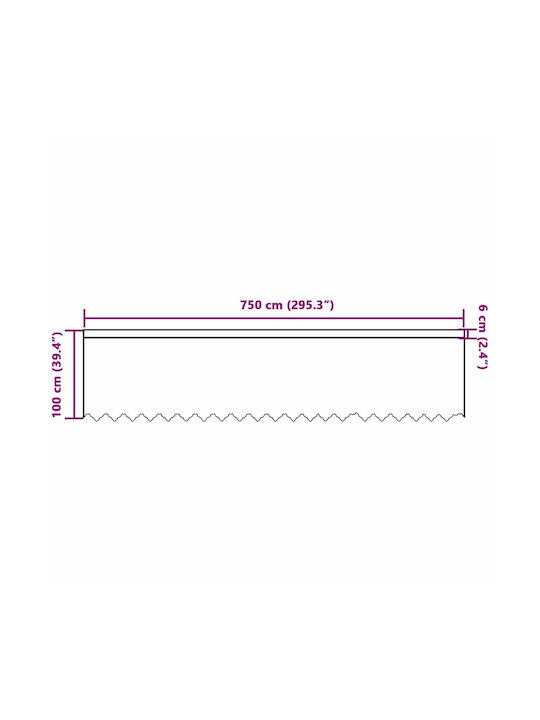 vidaXL White Window Curtain with Tab Top 750x100cm