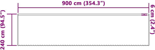vidaXL Perdea Cu Bretele Albă 900x240cm