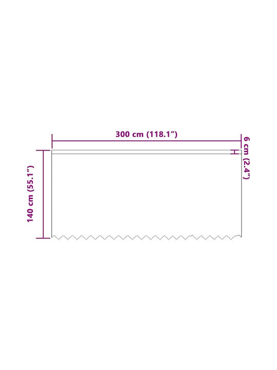 vidaXL Перде за Прозорец с Презрамки Бяло 300x140см