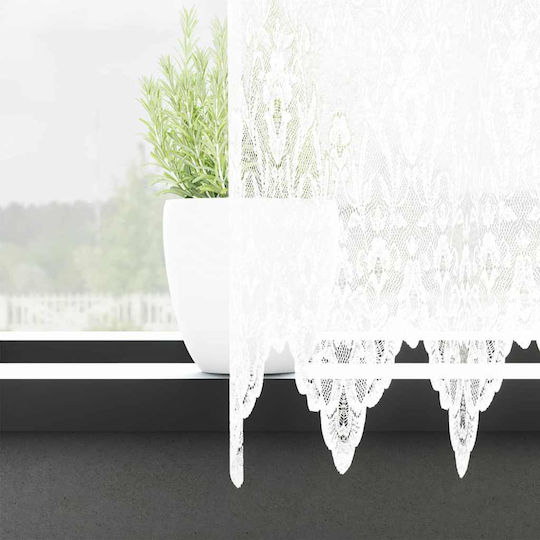 vidaXL Perdea Fereastră Cu Bretele Albă 600x100cm