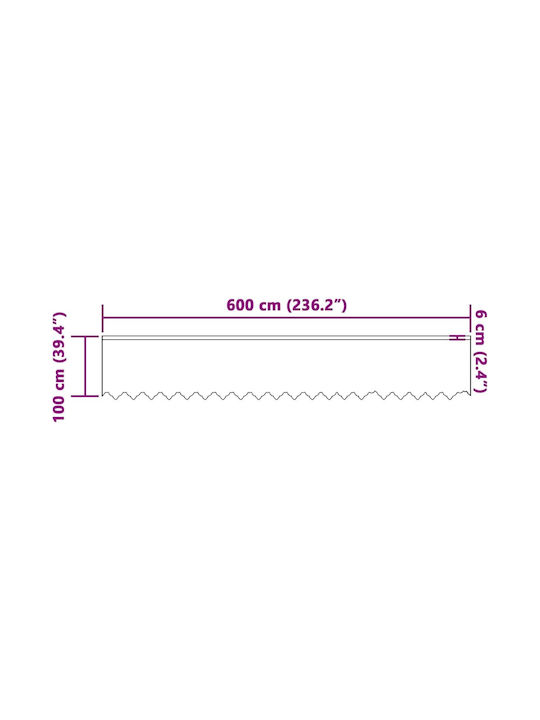 vidaXL Перде за Прозорец с Презрамки Бяло 600x100см