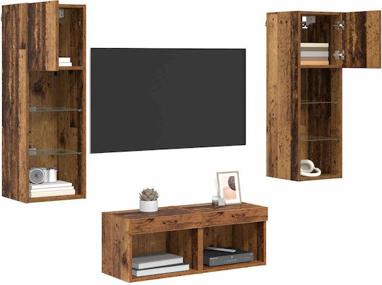Σύνθετο Σαλονιού Artisan Oak με Φωτισμό Μ40xΒ30xΥ30εκ.