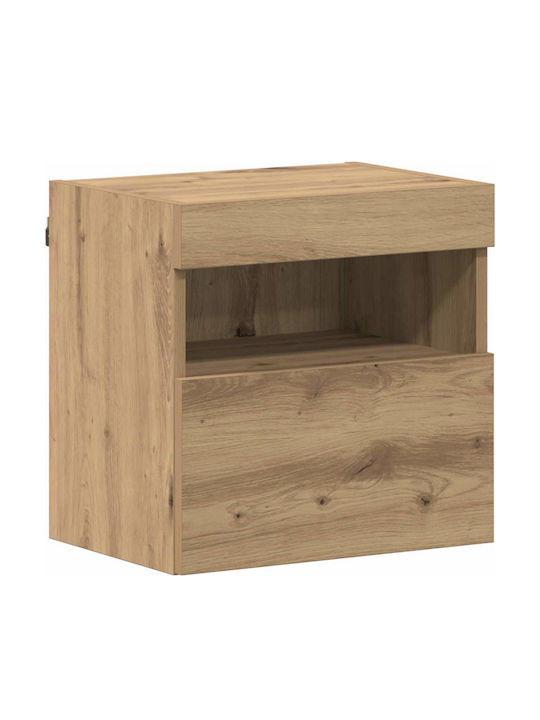 Living Room TV Unit with Lighting Artisan Oak L30.5xW30xH102cm