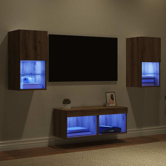 Living Room TV Unit with Lighting L30.5xW30xH60cm