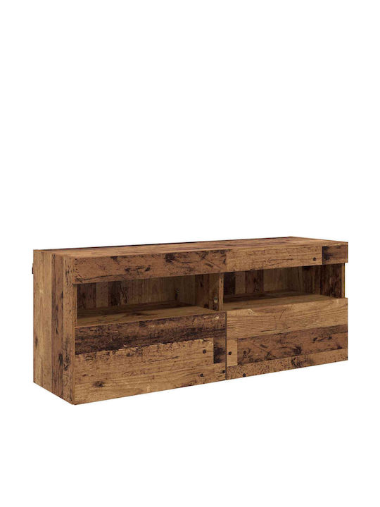 Living Room TV Unit with Lighting Old Wood L30.5xW30xH104cm
