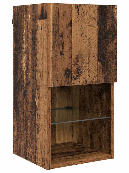 Wohnzimmer TV-Einheit Old Wood mit Vitrine & Beleuchtung L30xB28.5xH30cm