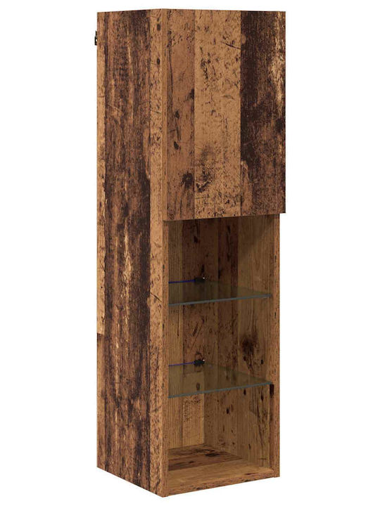 Living Room TV Unit with Lighting Old Wood L30.5xW30xH104cm