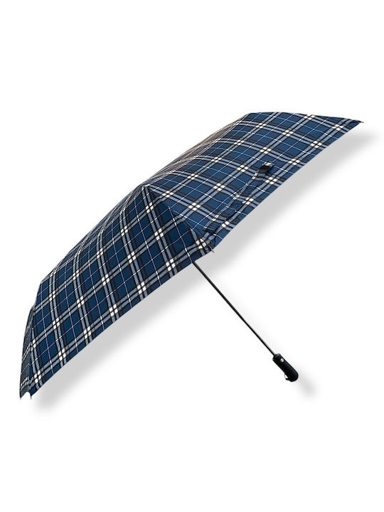 Rain Rezistent la vânt Automat Umbrelă de ploaie Compact Albastru