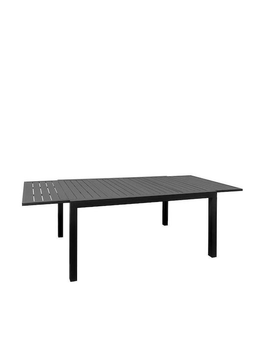 Tisch Speisesaal Ausziehbar Aluminium Gray 240x95x75cm