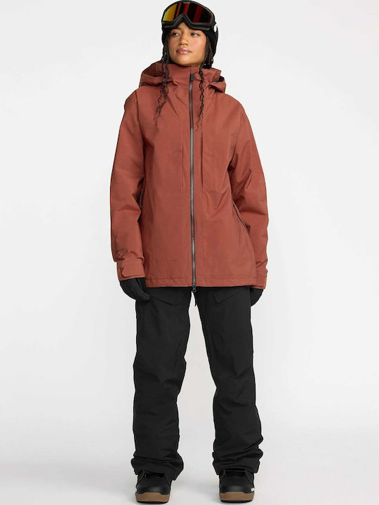 Volcom Stretch H0652602-HEN Γυναικείο Μπουφάν Gore-Tex για Σκι & Snowboard Καφέ