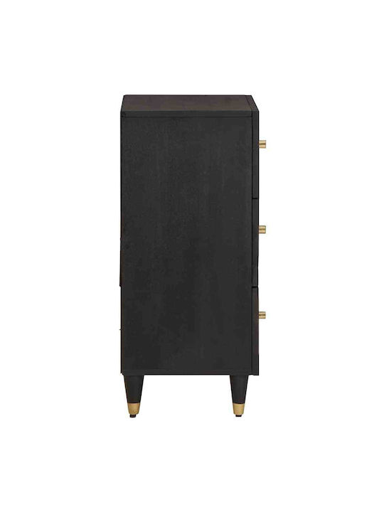 Comoda pentru Dormitor din Lemn Masiv Negru 40x33x75buc