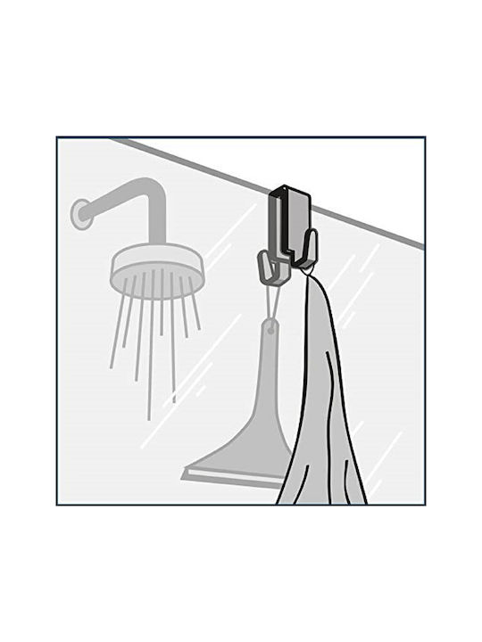 Fackelmann Double Wall-Mounted Bathroom Hook ​3.8x11.4cm Inox Silver