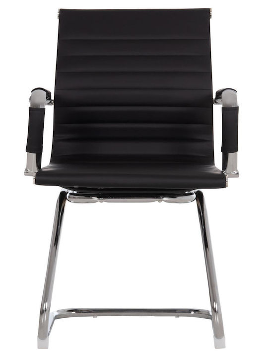 Chair Visitor Boss with Arms in Black Color 54x56x87cm 2pcs