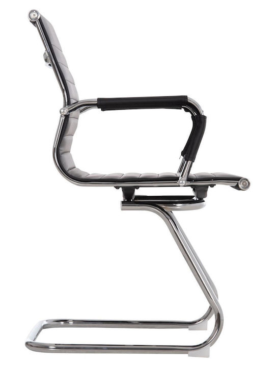 Chair Visitor Boss with Arms in Black Color 54x56x87cm 2pcs