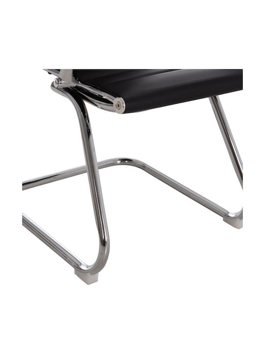 Chair Visitor Boss with Arms in Black Color 54x56x87cm 2pcs