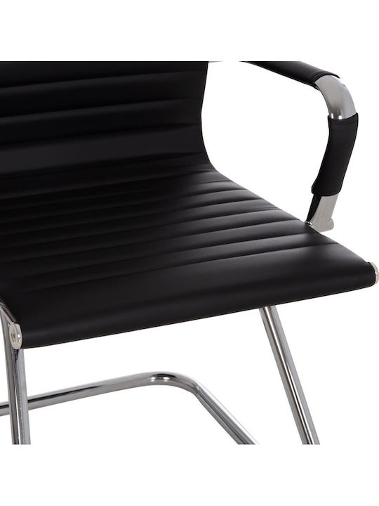 Chair Visitor Boss with Arms in Black Color 54x56x87cm 2pcs