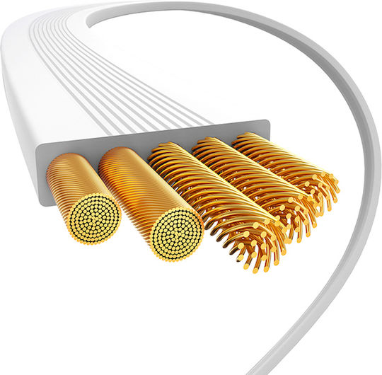 Baseus Mini Extensibil USB 2.0 Cablu USB-C bărbătesc - USB-C 100W Alb 2m