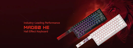Madlions Professional MAD 60 HE Flagship V2 Gaming Mechanical Keyboard 60% with Magnetic switches and RGB lighting (English US)