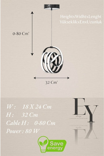 Epiplo-Fos Pendant Light Gold 32x32x80cm