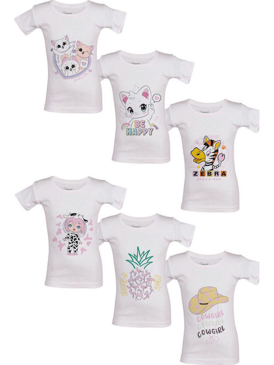 Onurel Set of Kids' Undershirts Short-sleeved White 6pcs
