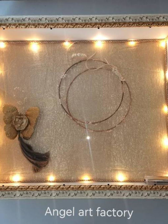 Μπαρόκ Στεφανοθήκη Τοίχου Ορθογώνια Χρυσή 30x40εκ.