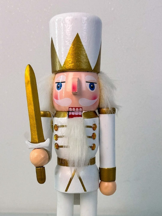 Velve Nutcracker de Crăciun Lemn Alb