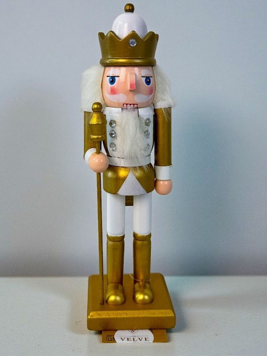 Velve Nutcracker de Crăciun Lemn Auriu