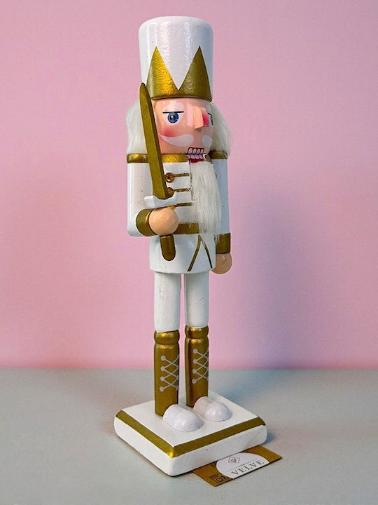 Velve Nutcracker de Crăciun Lemn Alb