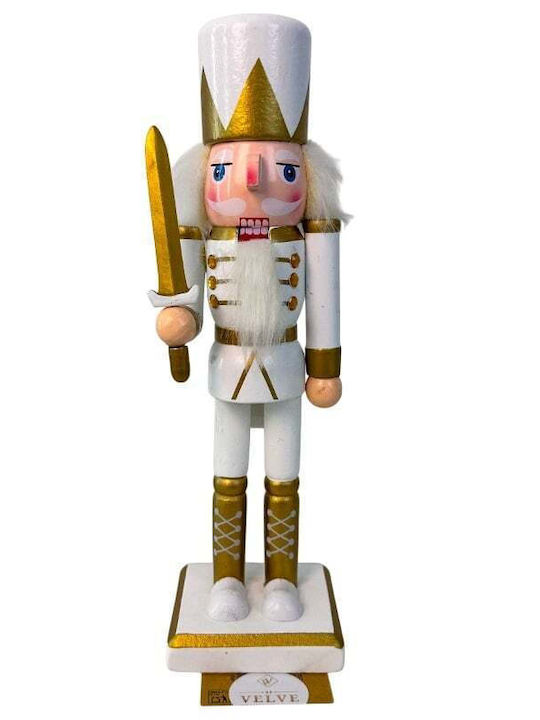 Velve Nutcracker de Crăciun Lemn Alb