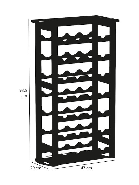Bakaji Free Standing Wooden Wine Cabinet for 28 Bottles Brown 47x29x93.5cm