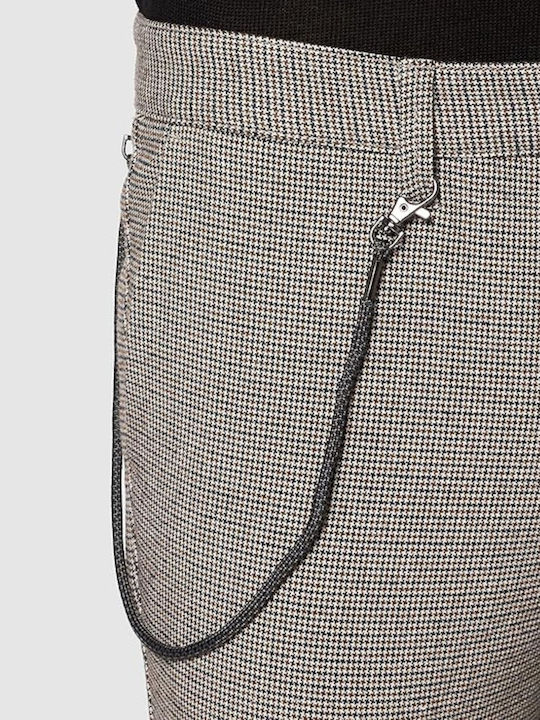 Παντελόνι Chino σε Slim Εφαρμογή Brown Houndstooth