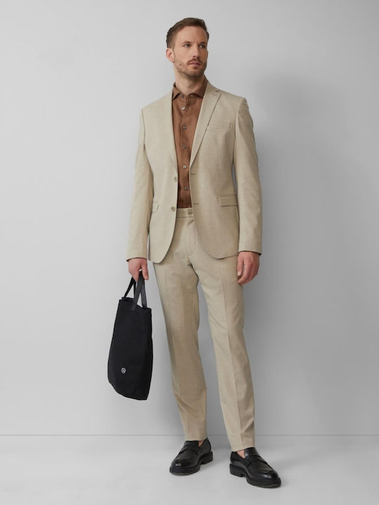 Label Hose Anzug in Schlanker Passform Light Brown