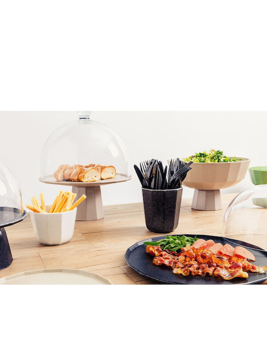 GTSA Melamine Salad Bowl Black 25x25x8.4cm 6pcs