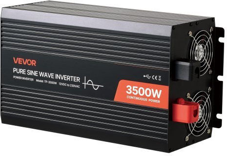 Vevor Car Inverter Pure Sinewave 3500W to Converter 12V DC in 230V AC