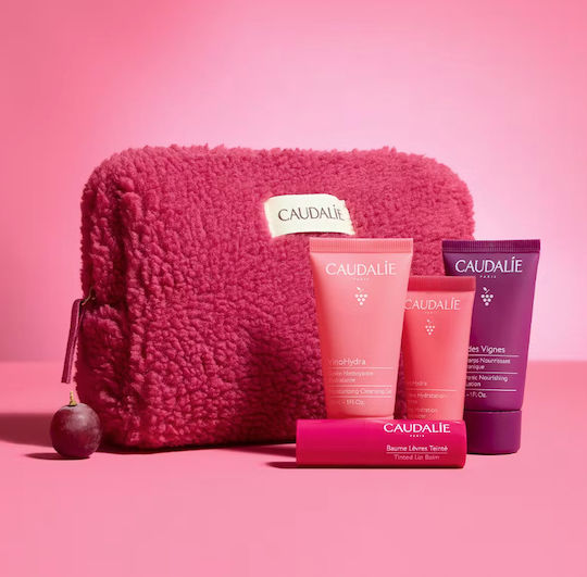Caudalie Your Hydration Ritual Winter Pouch Travel Set for Moisturizing 4 Pieces