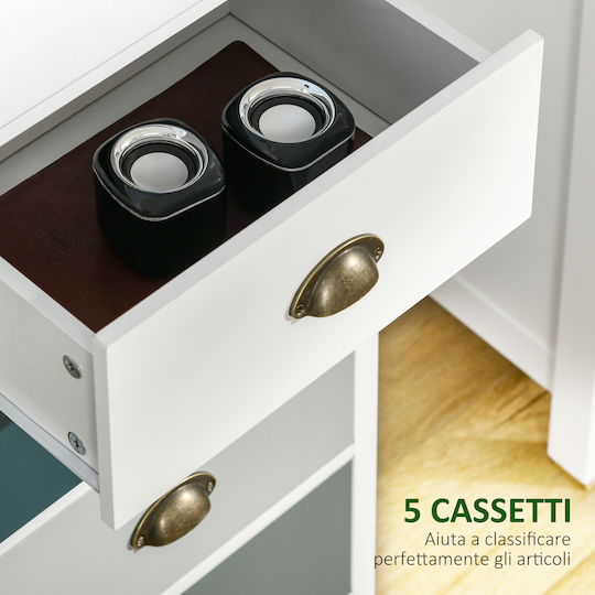 Comoda pentru Dormitor Lemnoasă Πολύχρωμο Μπλε 45x30x95.4buc