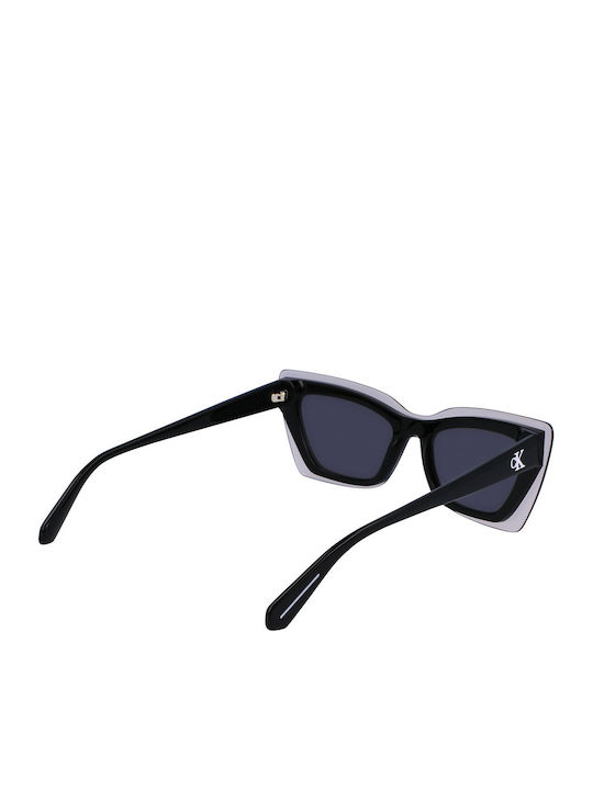 Calvin Klein Women's Sunglasses with Black Plastic Frame and Black Lens