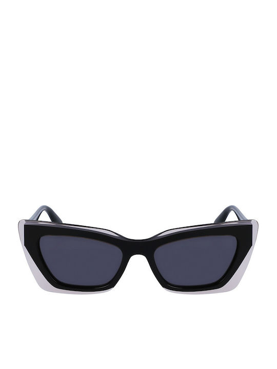Calvin Klein Women's Sunglasses with Black Plastic Frame and Black Lens
