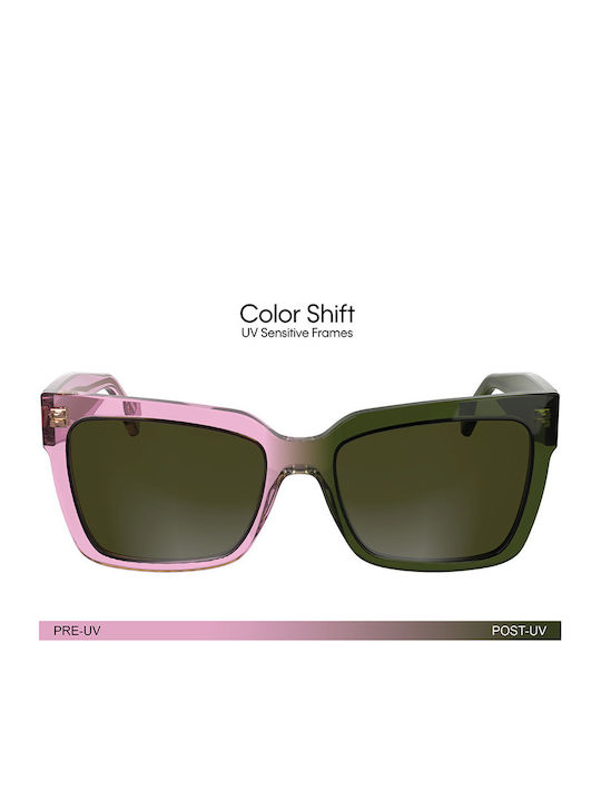 Calvin Klein Women's Sunglasses with Green Plastic Frame and Green Lens CKJ24606S 661