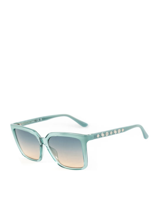 Guess Women's Sunglasses with Green Plastic Frame and Turquoise Gradient Lens GU00099 89W