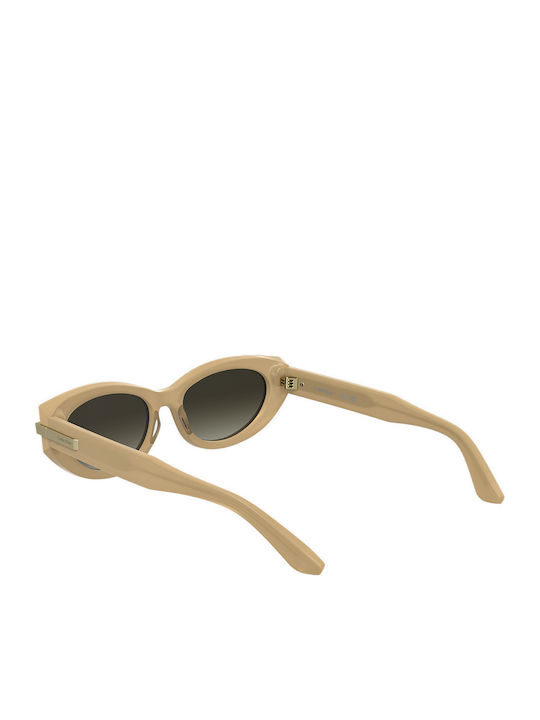 Calvin Klein Women's Sunglasses with Beige Horn-Rimmed Frame and Grey Gradient Lenses CK25502S 209
