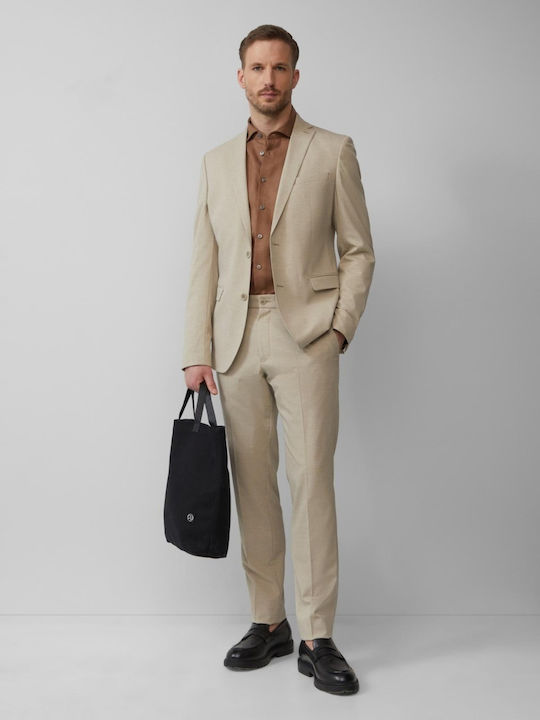 Black Label Sacou bărbați cu croială strâmtă Light Brown