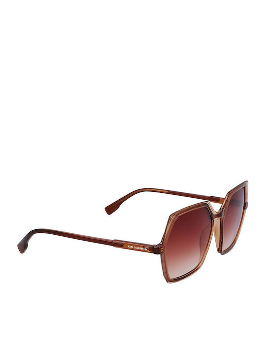 Karl Lagerfeld Women's Sunglasses with Brown Plastic Frame and Brown Gradient Lens KL6083S-246