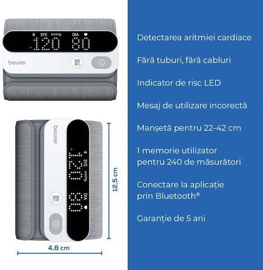 Beurer Digital Blutdruckmessgerät Oberarm mit Arrhythmie-Erkennung & Bluetooth