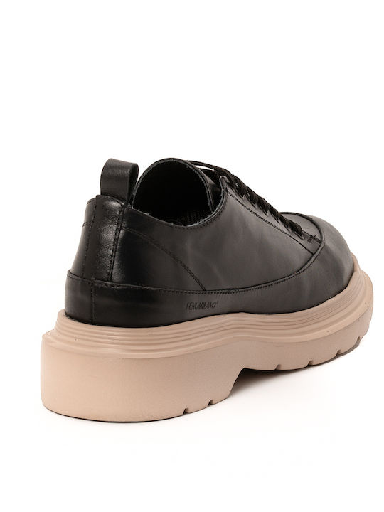 Leder Herren Freizeitschuhe Anatomisch Schwarz