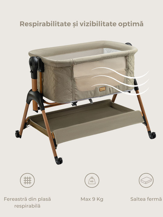 ONINO Cradle-Park with Mattress and Wheels Brown