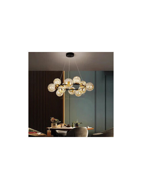 Lightplanet Lustră Transparent LED cu Alb Cald Lumină 80x80cm.